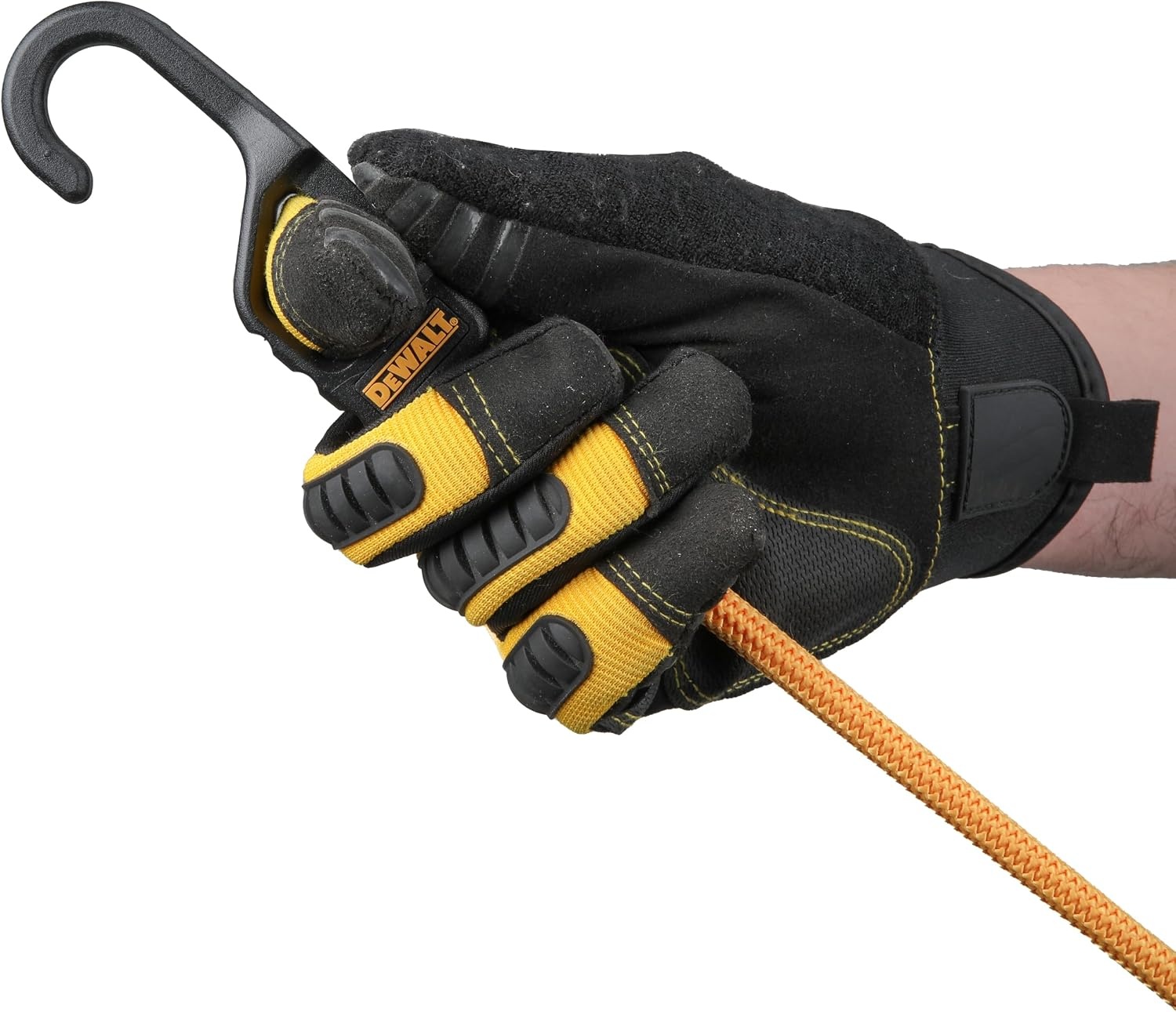 image:imageDEWALT DXBC300484 BlackYellow 48 Premium HeavyDuty Bungee Cords 4 Pack NonScratch SteelCore Hooks with QuickPull Notch amp Interlocking Grip for Stretching amp Securing Lightweight Gear amp Cargo48
