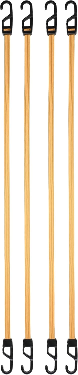 image:imageDEWALT DXBC301448 BlackYellow 48 Premium Flat Bungee Straps 4 Pack