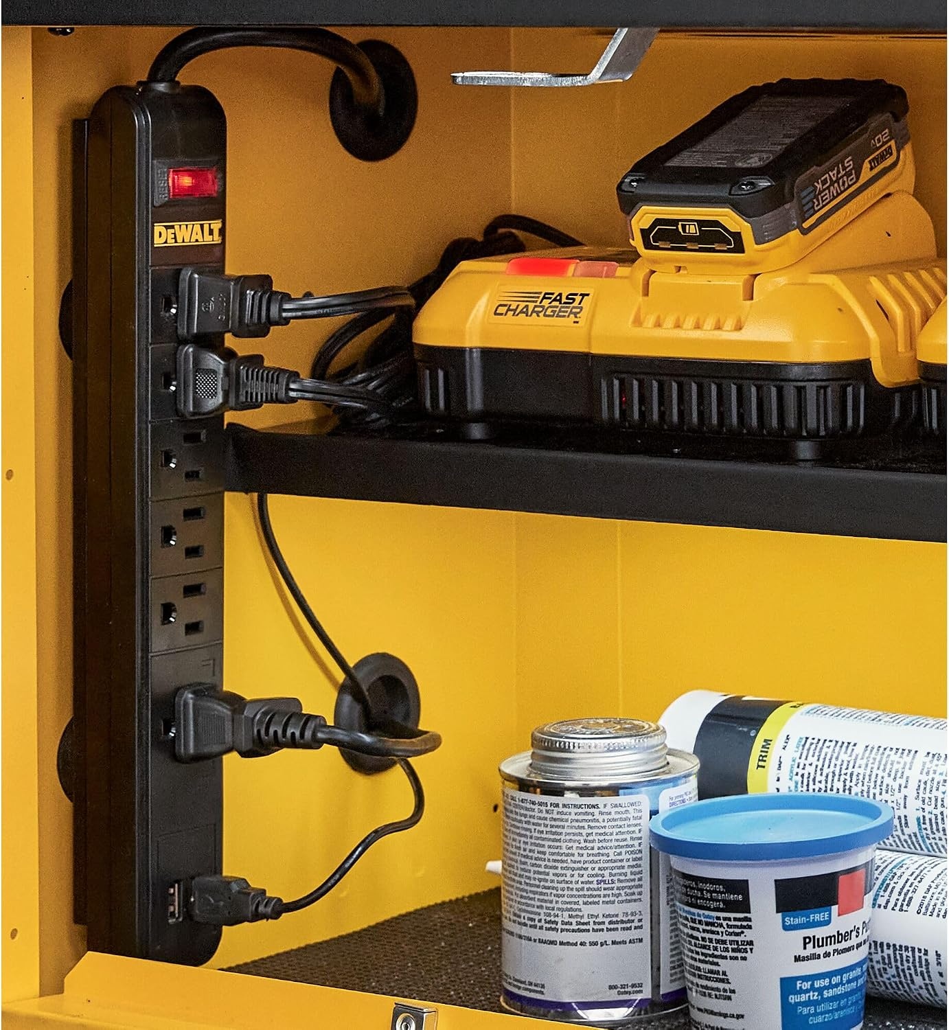 image:imageDEWALT Magnetic Power Strip with 6 Power Outlets DEWALT Workshop Storage System Compatible DWST82693One Size