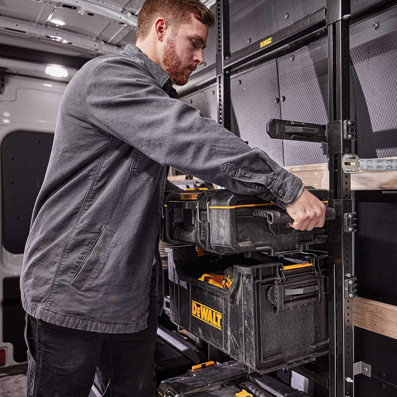 image:imageDEWALT Tool Box Storage Rack Tough System 440 lb Capacity Garage Storage System DWST08260LCart Carrier
