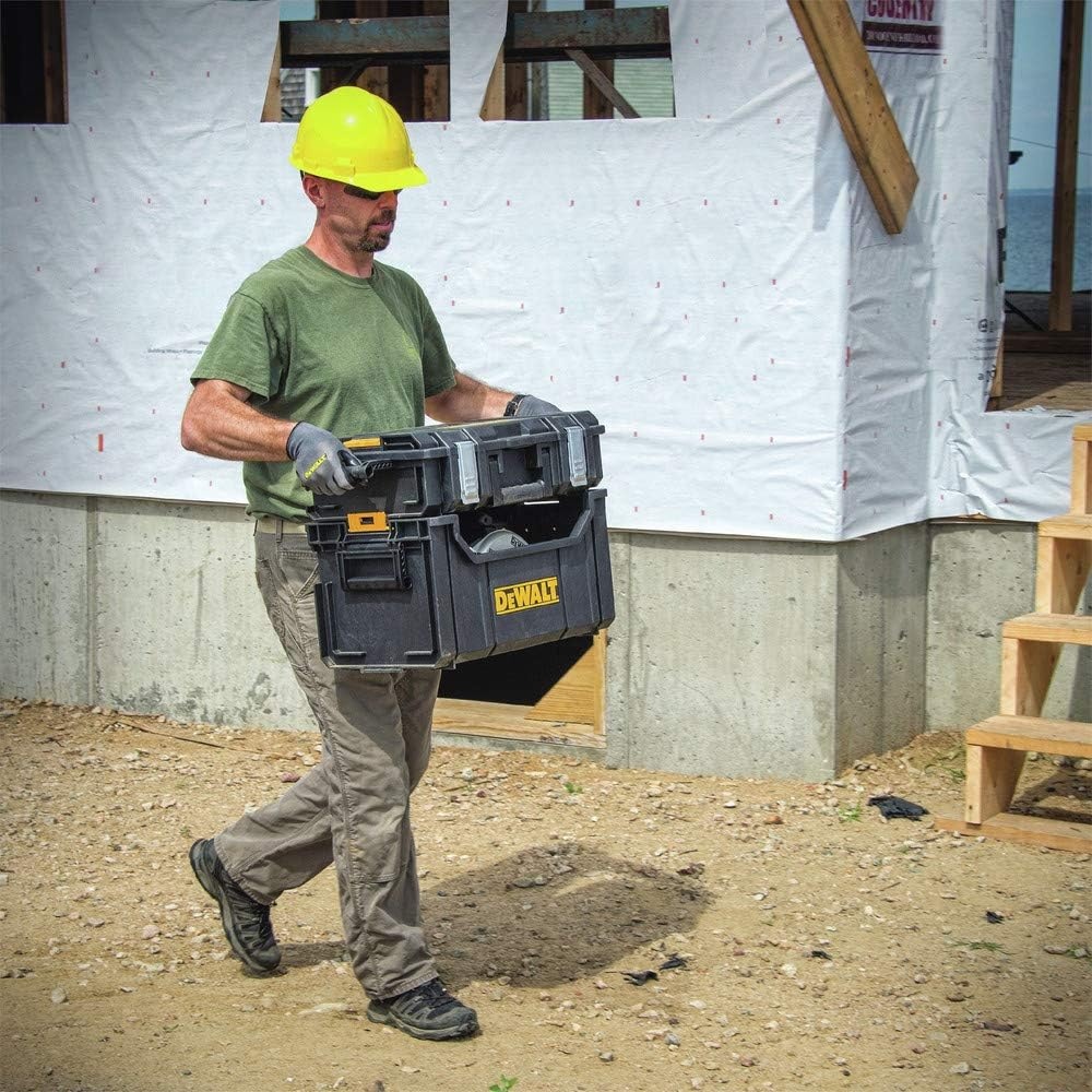 image:imageDEWALT Tool Box Storage Rack Tough System 440 lb Capacity Garage Storage System DWST08260Open Tote Case