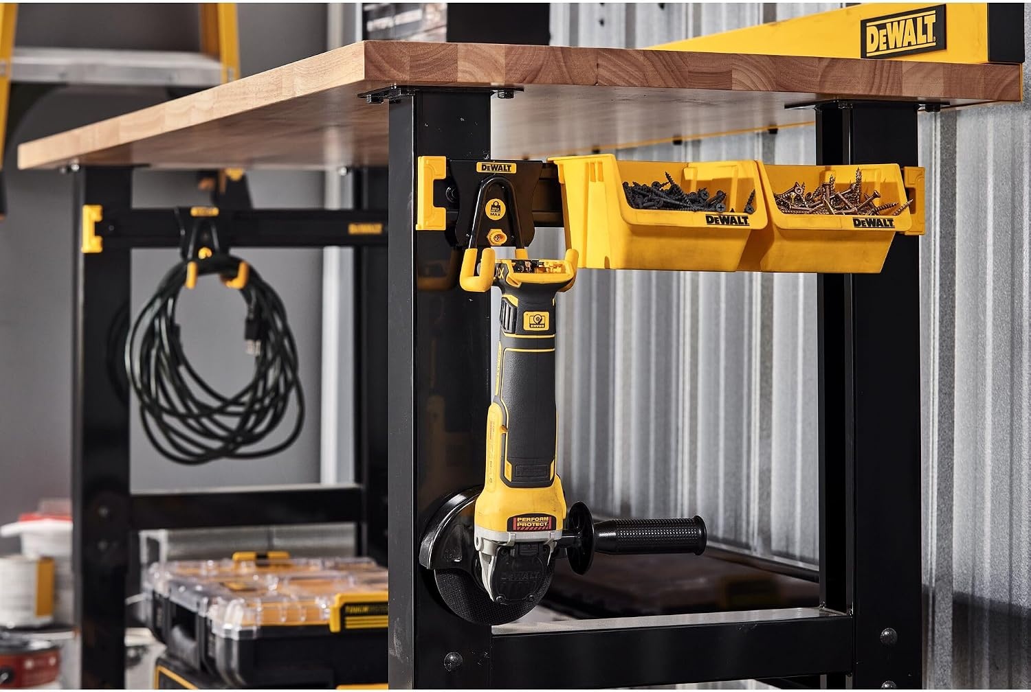 image:imageDEWALT Tool Organizer Long Handled Tool Hook for Rakes and Brooms DEWALT Workshop Storage System Compatible DWST82808One Size
