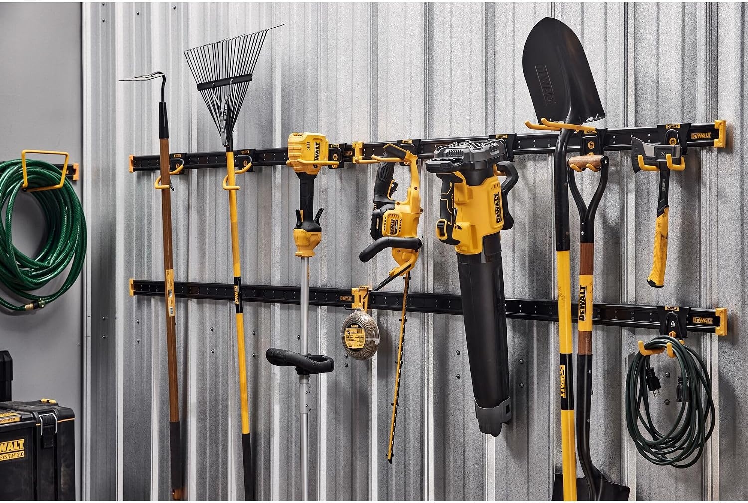 image:imageDEWALT Tool Organizer Long Handled Tool Hook for Rakes and Brooms DEWALT Workshop Storage System Compatible DWST82808One Size