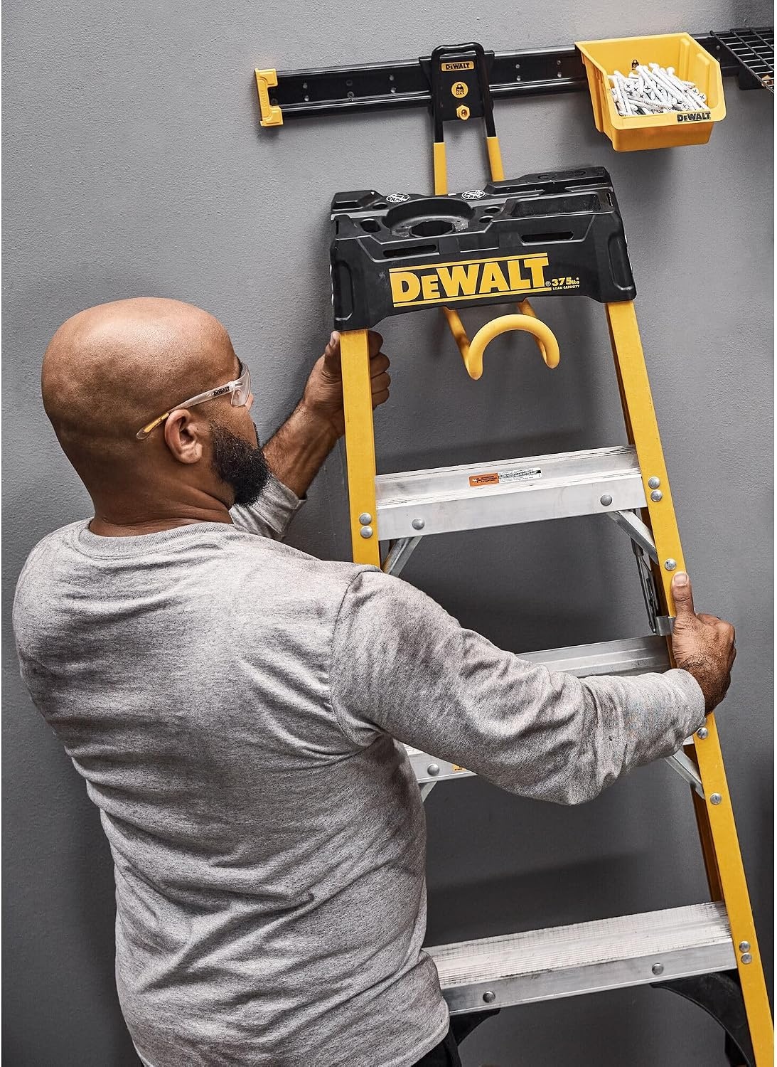 image:imageDEWALT Tool Organizer Long Handled Tool Hook for Rakes and Brooms DEWALT Workshop Storage System Compatible DWST82808One Size
