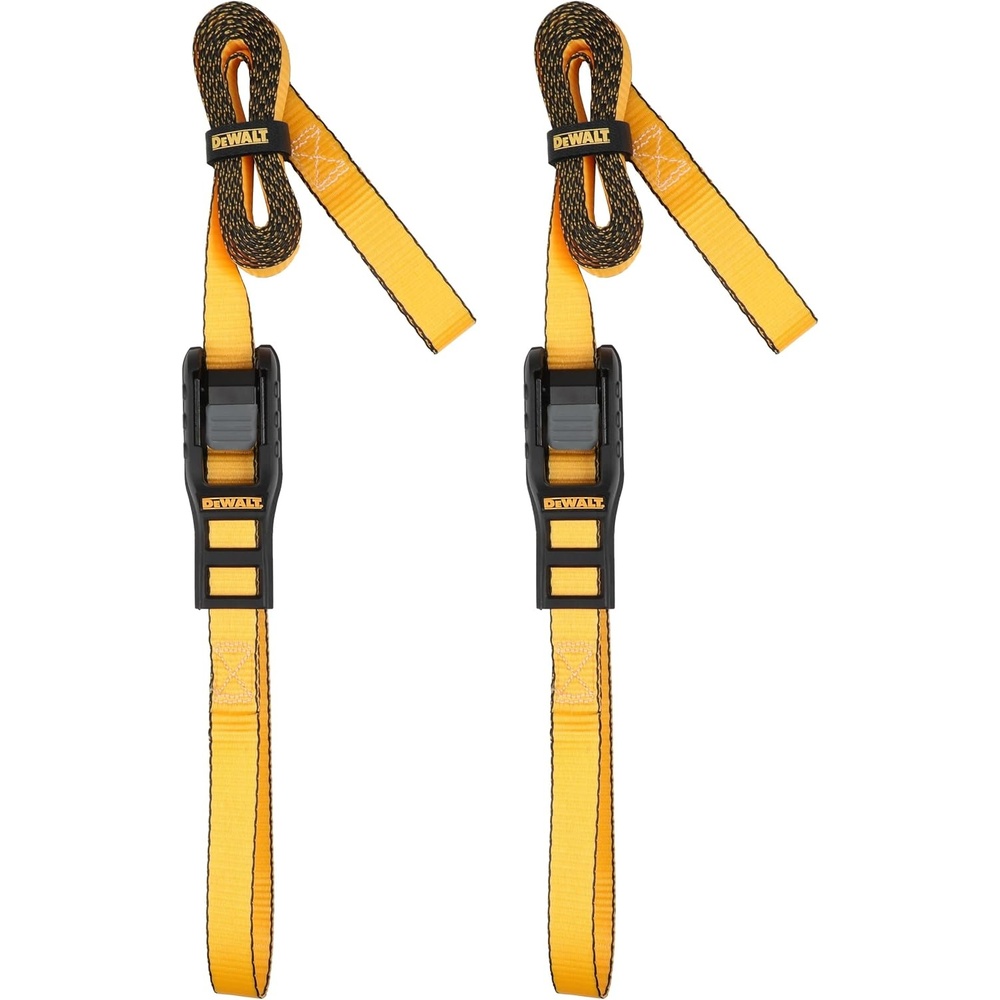 image:imageDEWALT 2163000 lbs MidDuty Lashing Straps 2Pack HeavyGauge Steel Frame Armored Rubber Cam Shroud Weather amp Wear Resistant Straps For Quick Bundling of Midweight Cargo1 x 10