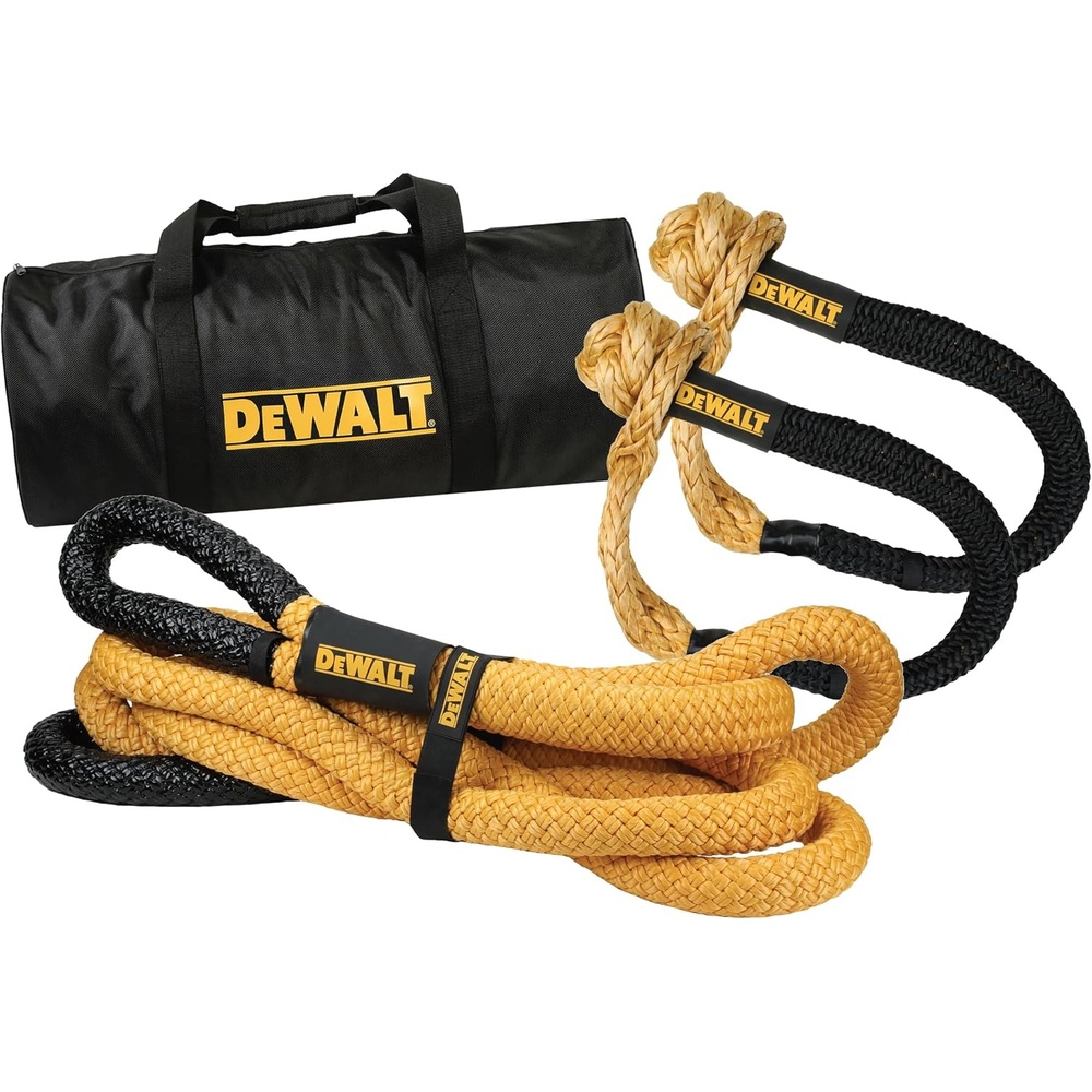 image:imageDEWALT 382432500 lbs HeavyDuty Kinetic Soft Shackle UHMWPE Diamond Knot with SelfTightening Loop Adaptive Design Fits Vehicle Anchor Points UltraStrong for Vehicle RecoveryKinetic Rope Soft Shackles Kit