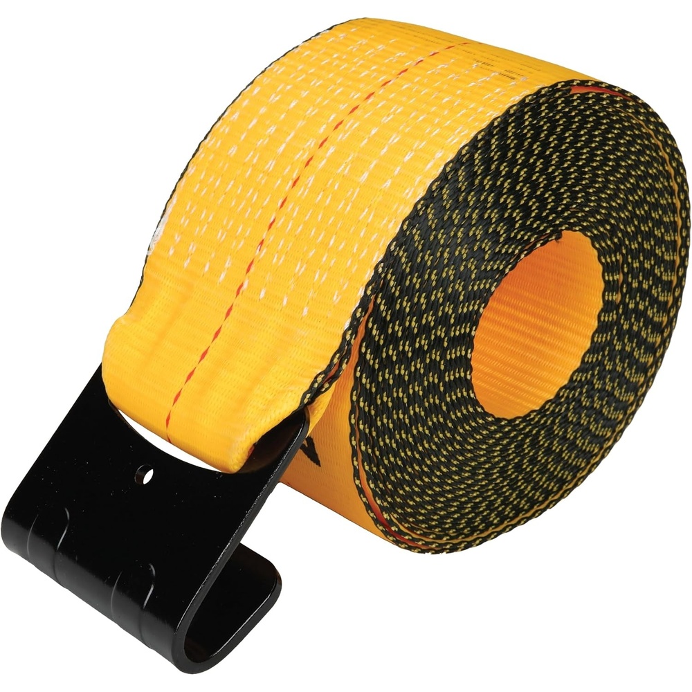 image:imageDEWALT 43016500 lbs CommercialDuty Flatbed Winch Straps 2Pack Meets DOT amp WSTDA Standards Weather amp WearResistant Coated Steel Flat Hooks Fit StakePocket Winches Flatbed TraileringSingle