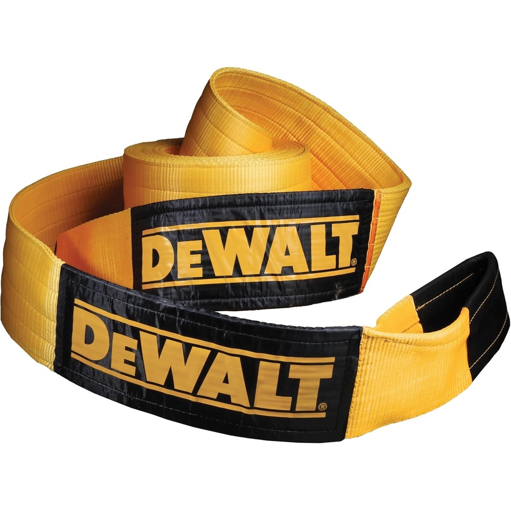 image:imageDEWALT 650150000 lbs Tow amp Recovery Strap with Reinforced Looped Ends 4Ply Weather amp WearResistant StrapOversized Wear Guards Recover SemisConstruction VehiclesMotorhomes From Tough Terrain6x 50