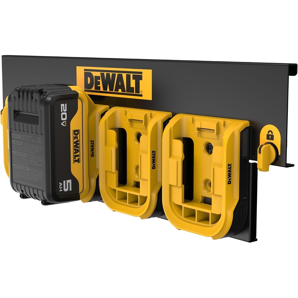 image:imageDEWALT Battery Organizer Holds up to 4 Batteries Mount Rail Workshop Storage System Compatible DWST82819One Size