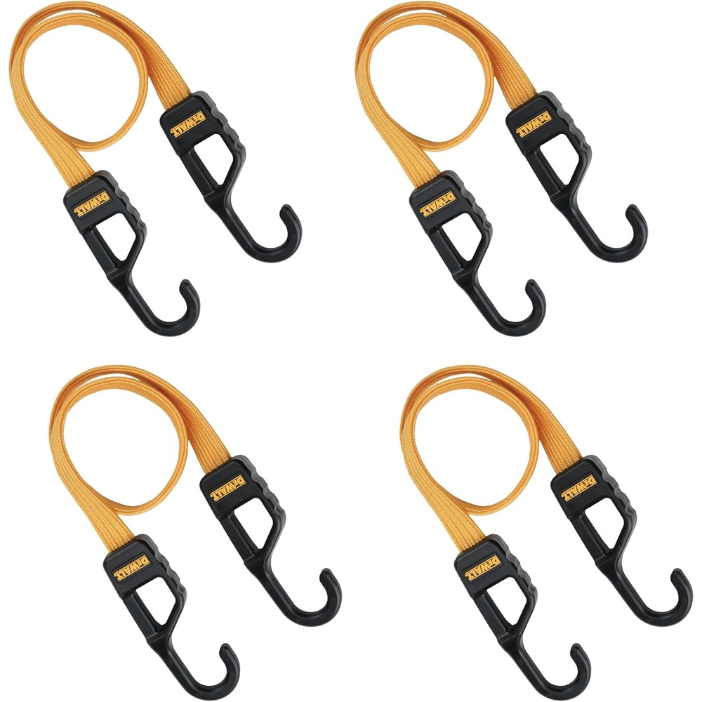 image:imageDEWALT DXBC301424 BlackYellow 24 Premium Flat Bungee Straps 4 Pack