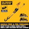 DEWALT 1.25″×14’×2,000 lbs Mid-Duty Cam Buckle Tie-Down Straps, 2-Pack | Heavy‑Gauge Steel Frame, Armored Rubber Shroud, Pre‑Threaded Weather‑Resistant Straps,Coated S‑Hooks, For Midweight Cargo(1.25” x 14’)