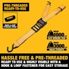 DEWALT 1.25″×14’×2,000 lbs Mid-Duty Cam Buckle Tie-Down Straps, 2-Pack | Heavy‑Gauge Steel Frame, Armored Rubber Shroud, Pre‑Threaded Weather‑Resistant Straps,Coated S‑Hooks, For Midweight Cargo(2” x 10’)