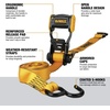 DEWALT 1.5″×16’×5,000 lbs Heavy-Duty Ratchet Straps, 2-Pack | Ergonomic Open Grip Handles, Armored Side Caps, Wear/Weather‑Resistant Straps, Coated Double J-Hooks,Secure Heavyweight Cargo(12 Pack)