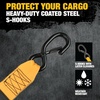DEWALT 2″×10’×3,300 lbs Heavy-Duty Retractable Ratchet Straps, 2-Pack | Highly Weather‑Resistant,Proprietary‑Lubricated Stainless‑Steel Spring,Fully Armored Ratchet‑Body Cover,Coated Clip‑End Hooks(Ratchet Straps and Soft Loop Kit)