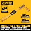 DEWALT 2″×16’×3,000 lbs Mid-Duty Lashing Straps, 2-Pack | Heavy‑Gauge Steel Frame, Armored Rubber Cam Shroud, Weather & Wear Resistant Straps, For Quick Bundling of Midweight Cargo(2” x 16’)