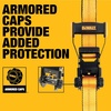 DEWALT 2″×27’×10,000 lbs Ratchet Straps with Double J-Hooks, 6-Pack | Wide‑Grip Ergonomic Handle, Armored Side Caps, DOT / WSTDA Weather‑Resistant Straps, Double J-Hooks for Industrial Cargo