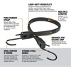 DEWALT 31″ Natural Rubber Tarp Straps with Coated S-Hooks, 40 Pack | Flexible Rubber for Weather and Temp Resistance, Coated S‑Hooks, Use for Temporary Light‑Duty Jobs,Tarps & Daily Hauls(21″)