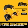 DEWALT 3/4″×5.2 Tons Safe Work Rating Bow Shackles, 2-Pack | Tough Powder and Zinc Coated Forged Steel Shackle Bodies and Pins, Heavy-Duty Isolators, Tow & Recovery, Winching & Lifting(Bow Shackles (Pair))