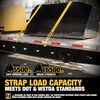 DEWALT 4″×30’×16,500 lbs Commercial-Duty Flatbed Winch Straps, 2-Pack | Meets DOT & WSTDA Standards, Weather & Wear-Resistant, Coated Steel Flat Hooks Fit Stake-Pocket Winches, Flatbed Trailering(Single)