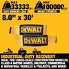 DEWALT 6″×50’×150,000 lbs Tow & Recovery Strap with Reinforced Looped Ends | 4-Ply Weather & Wear-Resistant Strap,Oversized Wear Guards, Recover Semis,Construction Vehicles,Motorhomes From Tough Terrain(8” x 30’)
