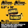DEWALT 6″×50’×150,000 lbs Tow & Recovery Strap with Reinforced Looped Ends | 4-Ply Weather & Wear-Resistant Strap,Oversized Wear Guards, Recover Semis,Construction Vehicles,Motorhomes From Tough Terrain(6” x 30’)