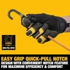 DEWALT DXBC300484 Black/Yellow 48” Premium Heavy-Duty Bungee Cords, 4 Pack | Non‑Scratch Steel‑Core Hooks with Quick‑Pull Notch & Interlocking Grip for Stretching & Securing Lightweight Gear & Cargo(24″)