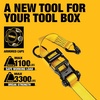 DEWALT DXBC33002 Black/Yellow 1.5″ x 16′ Ratchet Tie Down Straps – Mid-Weight Cargo Hauling (3300 lb Break Strength), 2 Pack(Black Yellow)