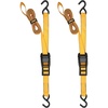DEWALT 1.25″×14’×2,000 lbs Mid-Duty Cam Buckle Tie-Down Straps, 2-Pack | Heavy‑Gauge Steel Frame, Armored Rubber Shroud, Pre‑Threaded Weather‑Resistant Straps,Coated S‑Hooks, For Midweight Cargo(1.25” x 14’)