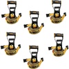 DEWALT 2″×27’×10,000 lbs Ratchet Straps with Flat Hooks, 6-Pack | Wide‑Grip Ergonomic Handle, Armored Side Caps, DOT / WSTDA Weather‑Resistant Straps, Flat Hooks for Industrial Cargo, Flatbed