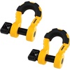 DEWALT 3/4″×5.2 Tons Safe Work Rating Bow Shackles, 2-Pack | Tough Powder and Zinc Coated Forged Steel Shackle Bodies and Pins, Heavy-Duty Isolators, Tow & Recovery, Winching & Lifting(Bow Shackles (Pair))