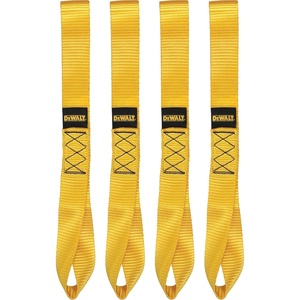 DEWALT 1.7″×18″×11,000 lbs Heavy-Duty Soft Loops Tie-Downs, 4 Pack | Scratch‑Free Anchor Points For Ratchet Straps, Wrap Around-Cinch Tight, Secure Motorcycles, ATVs,UTVs, Lawn Equipment & More