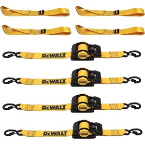 DEWALT 2″×10’×3,300 lbs Heavy-Duty Retractable Ratchet Straps, 2-Pack | Highly Weather‑Resistant,Proprietary‑Lubricated Stainless‑Steel Spring,Fully Armored Ratchet‑Body Cover,Coated Clip‑End Hooks(Ratchet Straps and Soft Loop Kit)