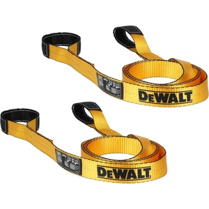 DEWALT 2″×12′, 1-Ply, Type 3, Class 7 Heavy-Duty Lifting Sling, 2-Pack | 6,400 lbs Basket, 3,200 lbs Vertical, 2,560 lbs Choker Capacity, Meets WSTDA Standards for Lifting, Rigging, Construction(2 Pack)