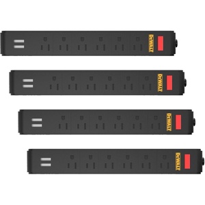DEWALT Magnetic Power Strip with 6 Power Outlets, DEWALT Workshop Storage System Compatible (DWST82693)(Pack of 4)