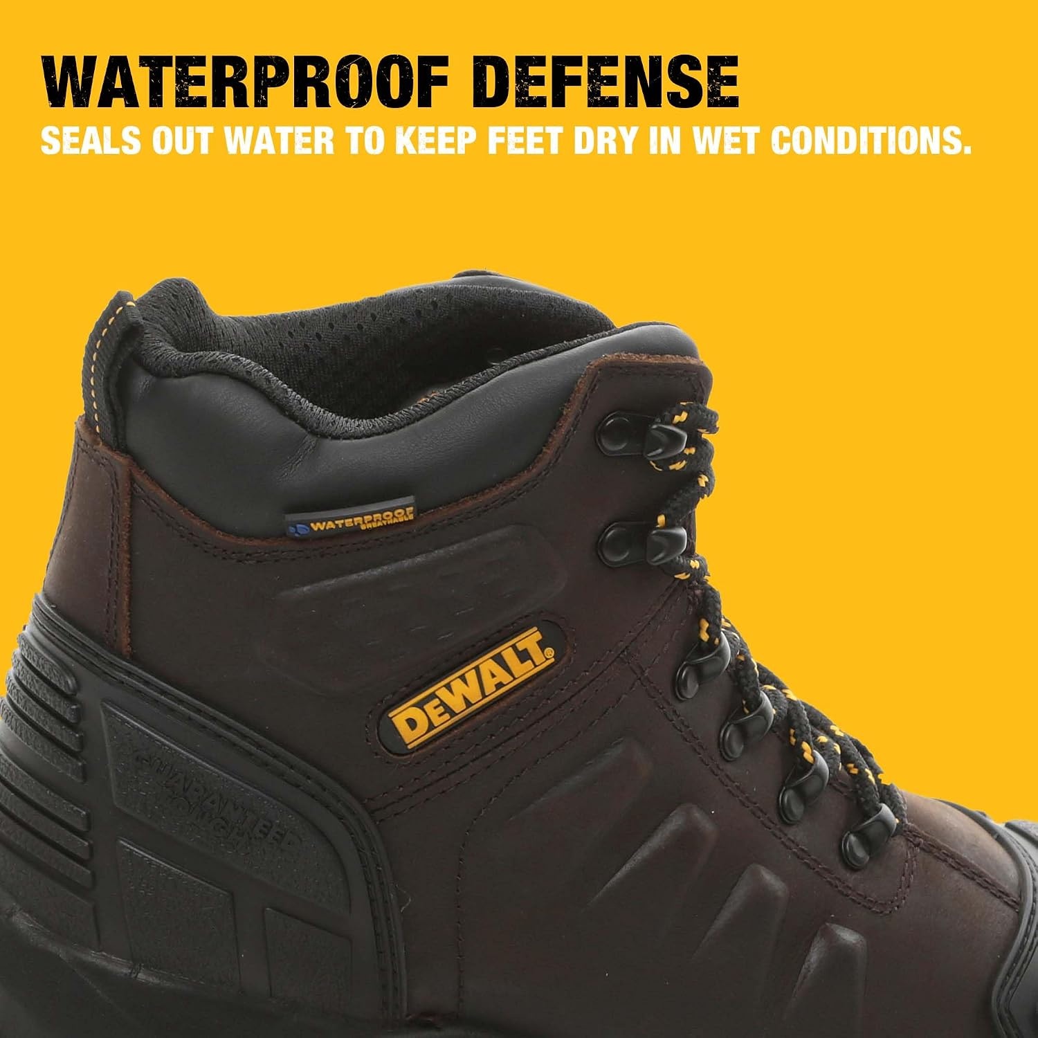 image:imageDEWALT Hadley Mens Waterproof Steel Safety Toe Work BootBrown Crazy Horse