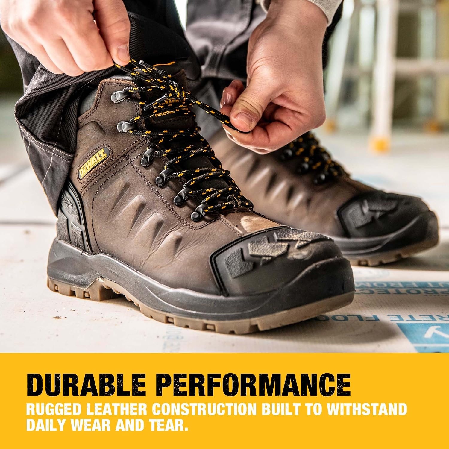 image:imageDEWALT Hadley Mens Waterproof Steel Safety Toe Work BootBrown Crazy Horse