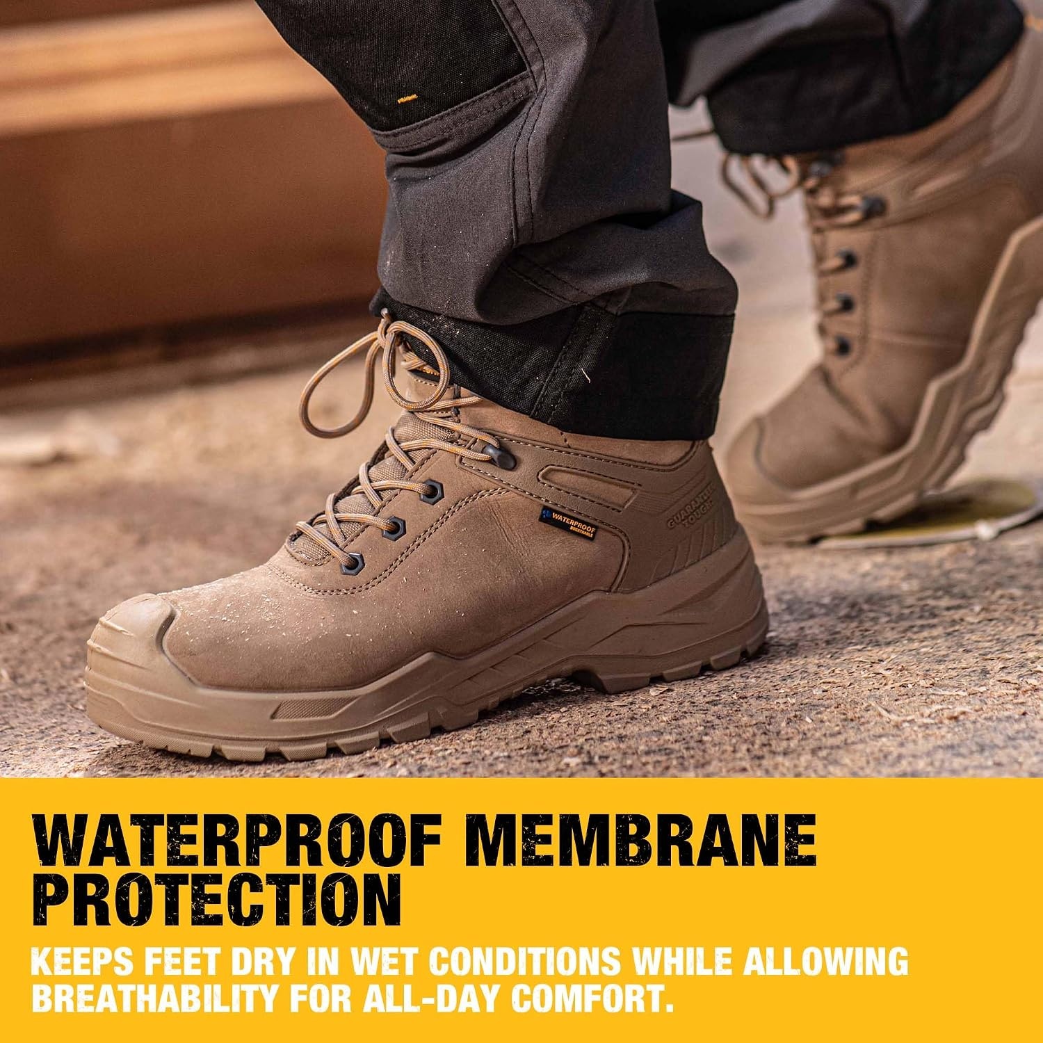 image:imageDEWALT Hayes Mens Waterproof Leather Steel Toe Safety Work BootStone