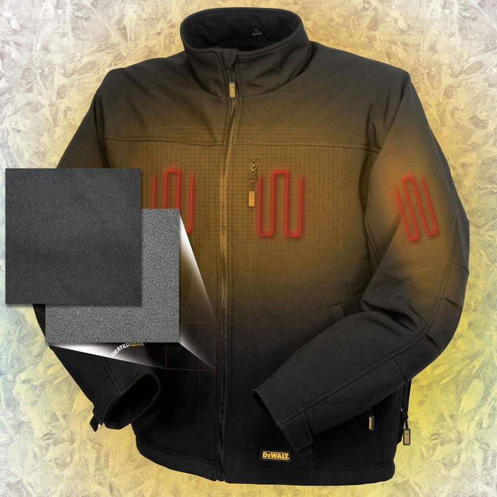 image:imageDEWALT Mens Heated Soft Shell Jacket Kit Black XLarge