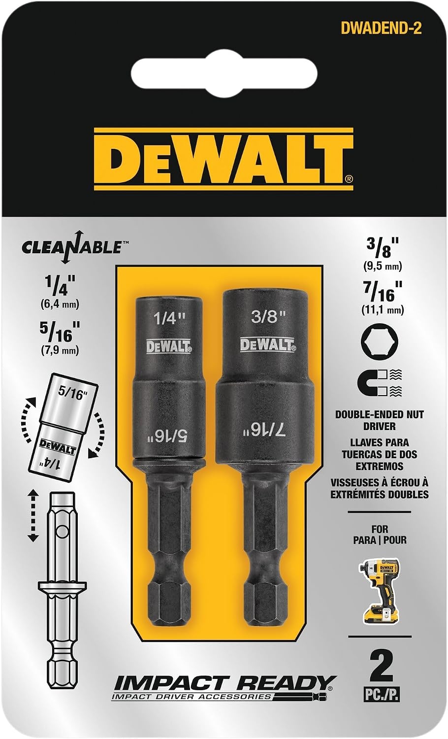 image:imageDEWALT Nut Driver Set Double Ended 2Piece DWADEND2Double Ended Nut Driver Set 2 Piece