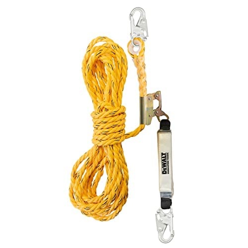 image:imageDEWALT Rooftop safety kit with D1000 harness with PassThru Chest and Tongue Buckle Legs 50 vertical lifeline wrope adjustor and reusable rooftop anchorOne Size