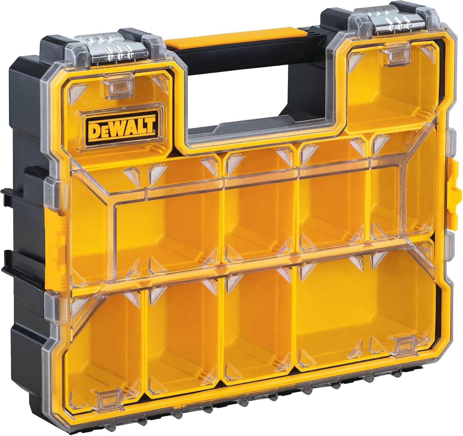 image:imageDEWALT Small Parts Organizer Hardware Storage Box with Removable Dividers 10Compartment DWST14825One Size Pack of 3