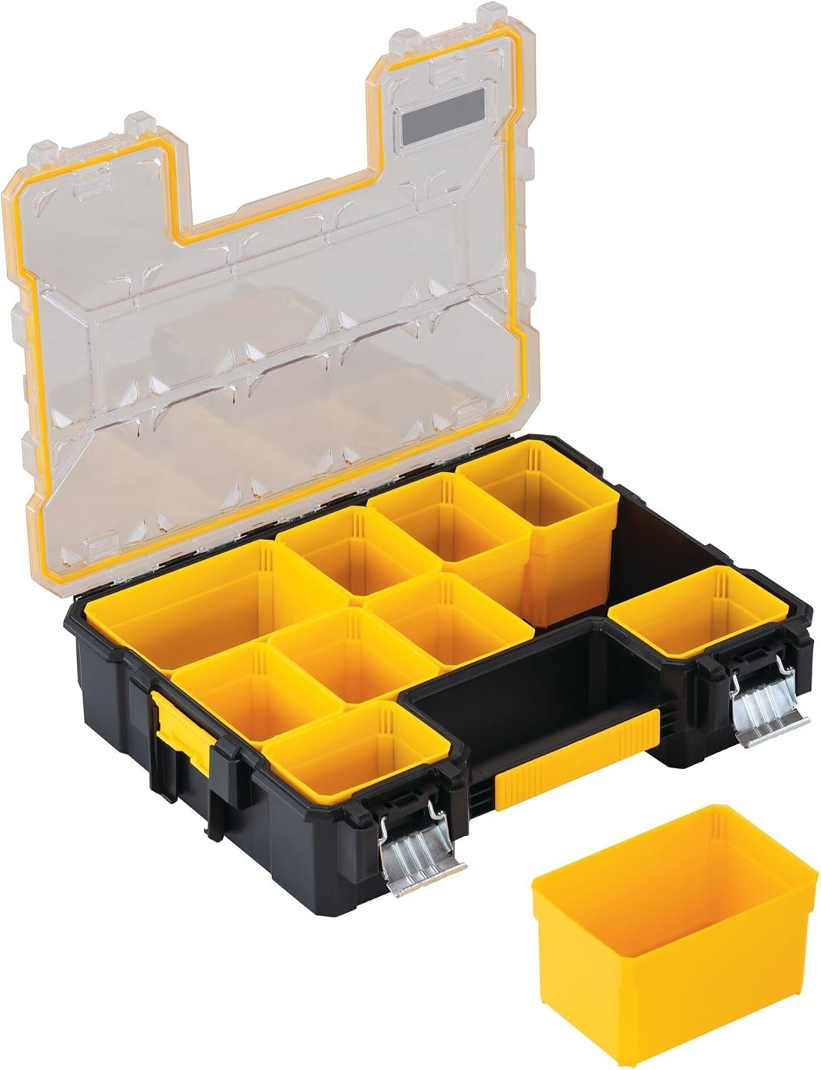 image:imageDEWALT Small Parts Organizer Hardware Storage Box with Removable Dividers 10Compartment DWST14825One Size Pack of 3