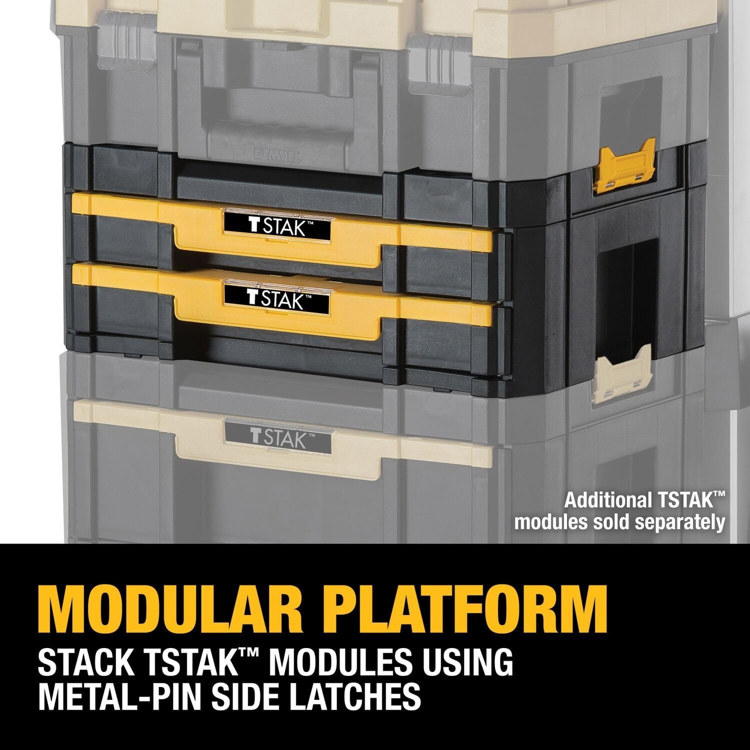 image:imageDEWALT TSTAK Tool Storage Organizer with Double Drawers Holds Up to 165 lbs DWST17804173 x 123 x 69 inches Pack of 1