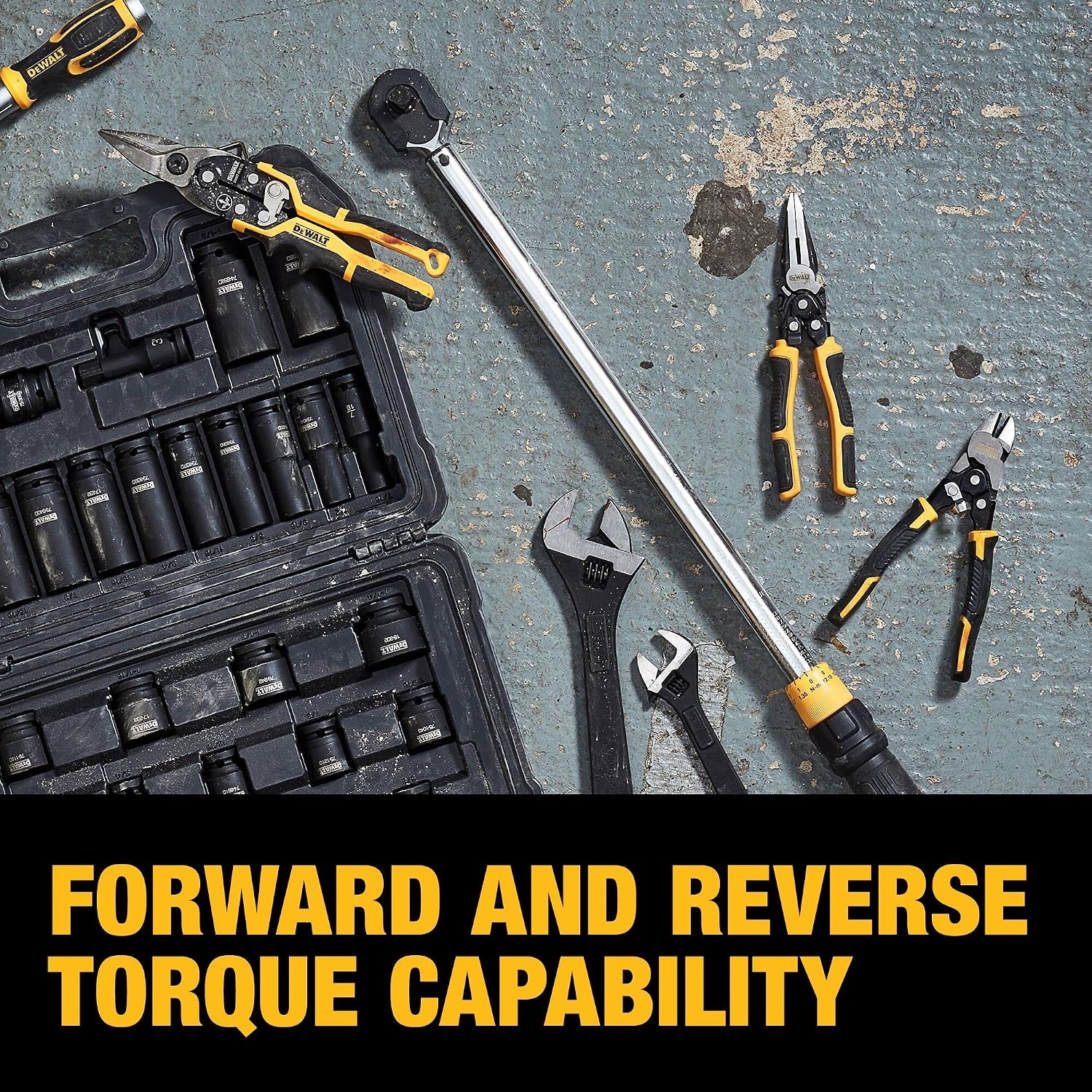 image:imageDEWALT Torque Wrench Tool Set Tire Change Kit 50250 FTLB 12 Piece with Storage Case DWMT45012