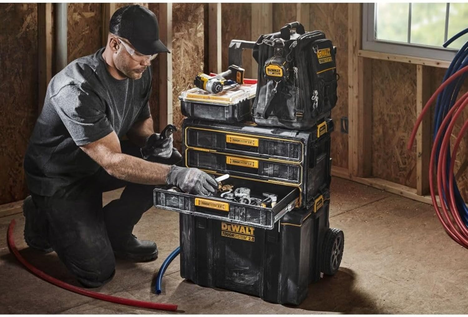 image:imageDEWALT ToughSystem Tool Box 20 TwoDrawer 218in DWST08320Multi