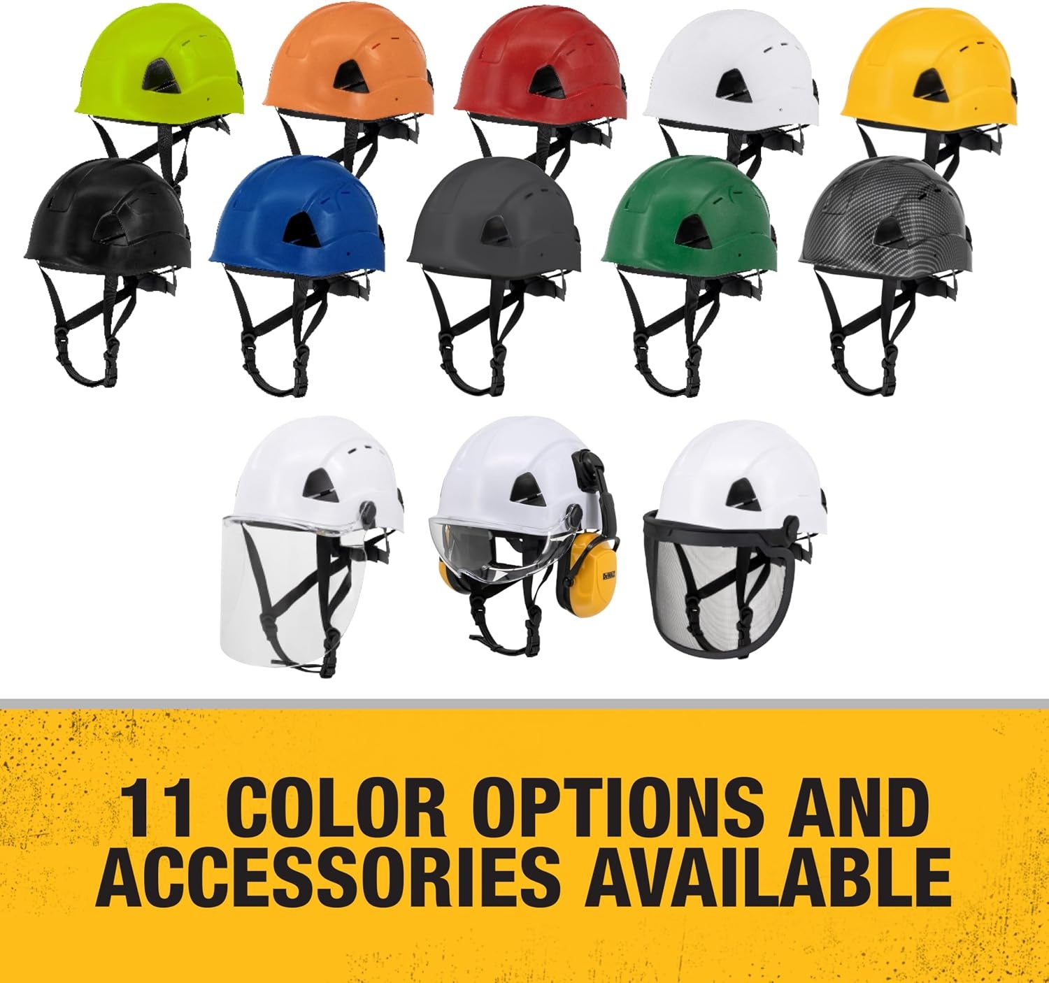 image:imageDEWALT Type II Class C 4Point Ratcheting Vented Safety HelmetHiVis Lime