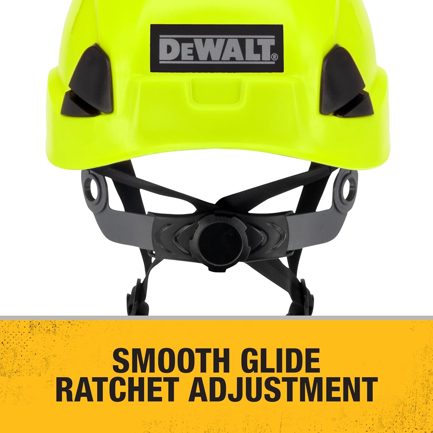 image:imageDEWALT Type II Class E 4Point Ratcheting NonVented Safety HelmetHiVis Lime
