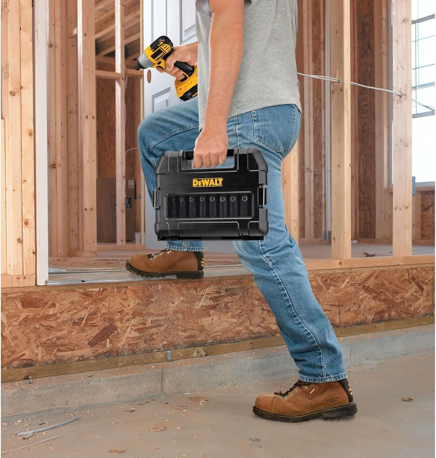 image:imageDeWalt Impact Socket Set 12 Drive 10 Piece 14 to 12 Impact Socket Adapter Set DW22812One Size
