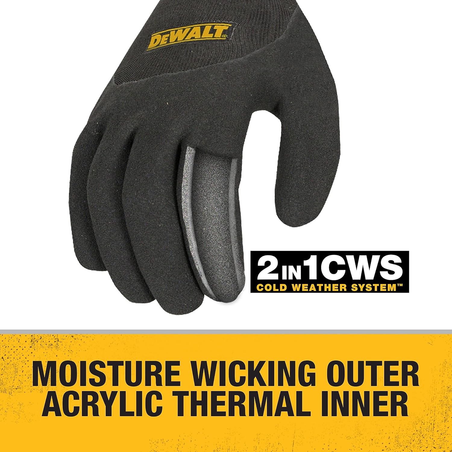 image:imageDewalt Thermal Insulated Grip Glove 2 In 1 Design