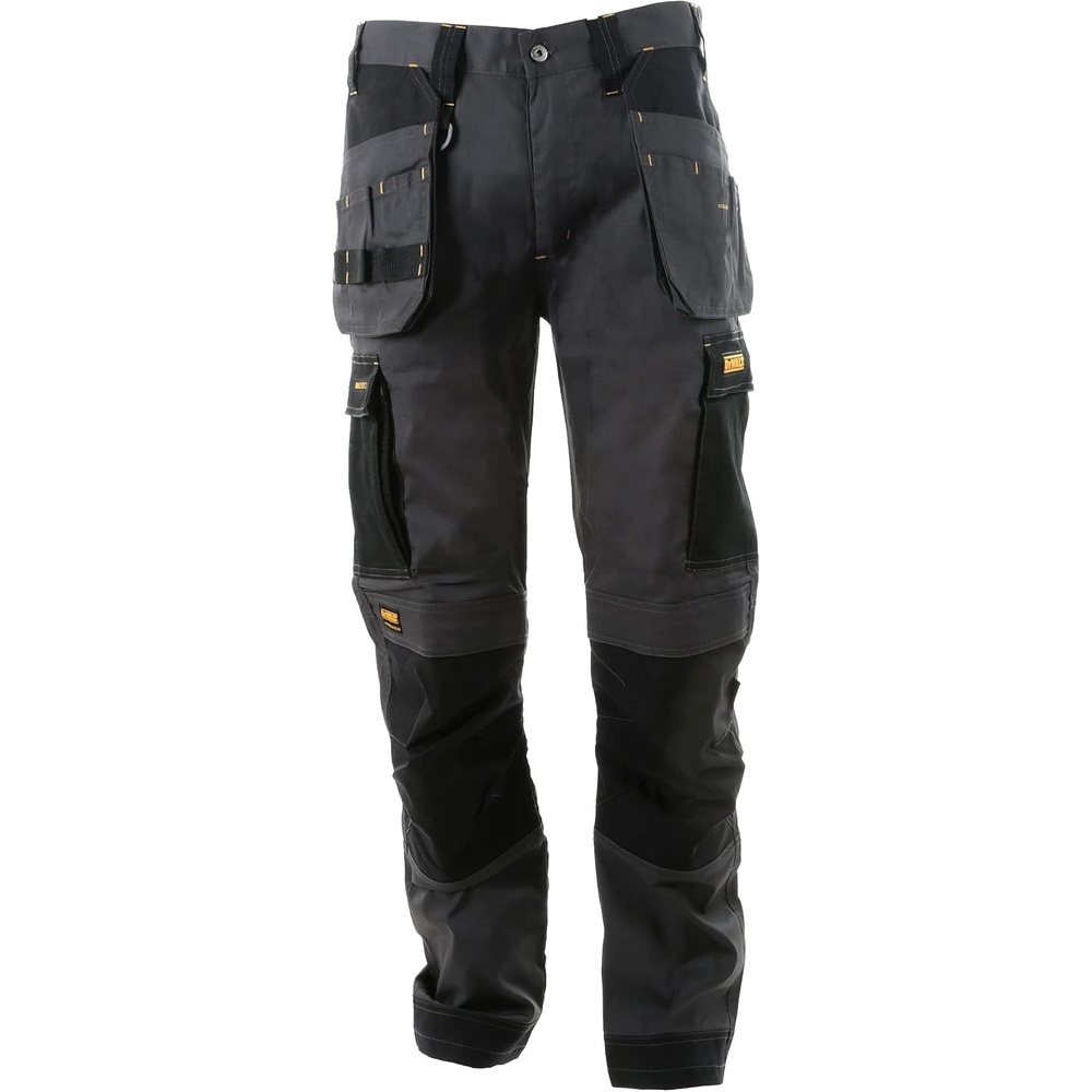 image:imageDEWALT Barstow Mens ProStretch Water Resistant Slim Fit Holster Pocket Utility Work PantsGreyBlack